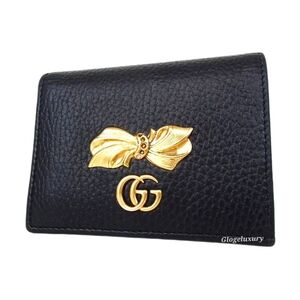 GUCCI Calfskin GG Marmont Bow Wallet